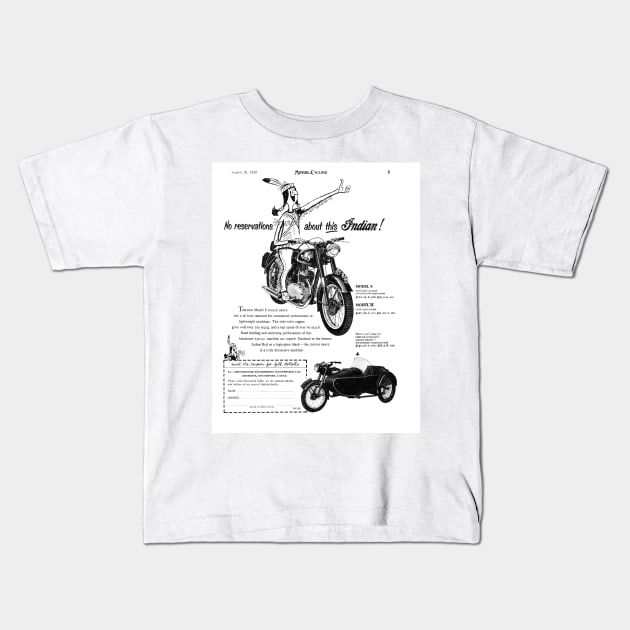 Vintage Indian Motorcycle Advert Kids T-Shirt by Random Railways